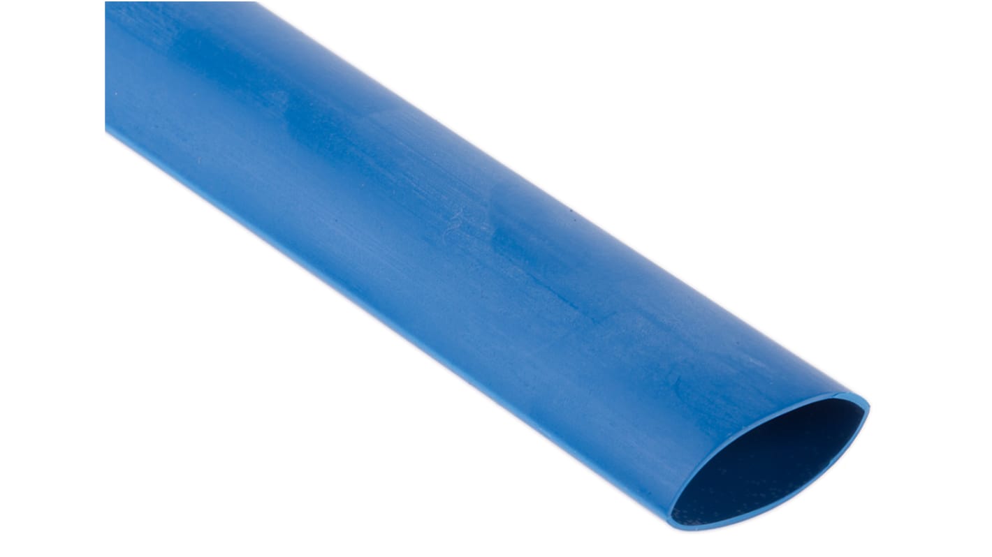 RS PRO Halogen Free Heat Shrink Tubing, Blue 12.7mm Sleeve Dia. x 1.2m Length 2:1 Ratio