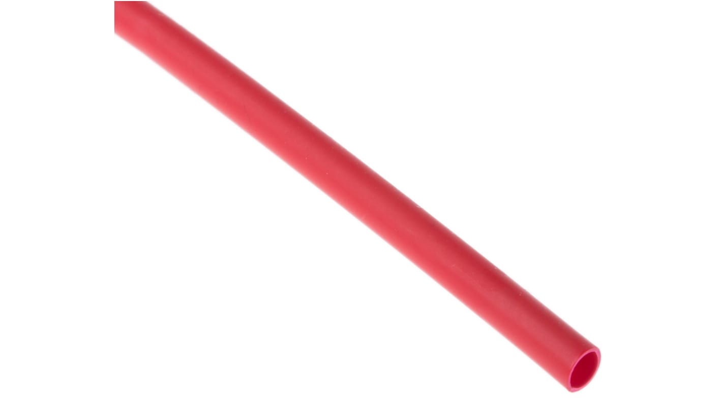 RS PRO Halogen Free Heat Shrink Tubing, Red 2.4mm Sleeve Dia. x 1.2m Length 2:1 Ratio