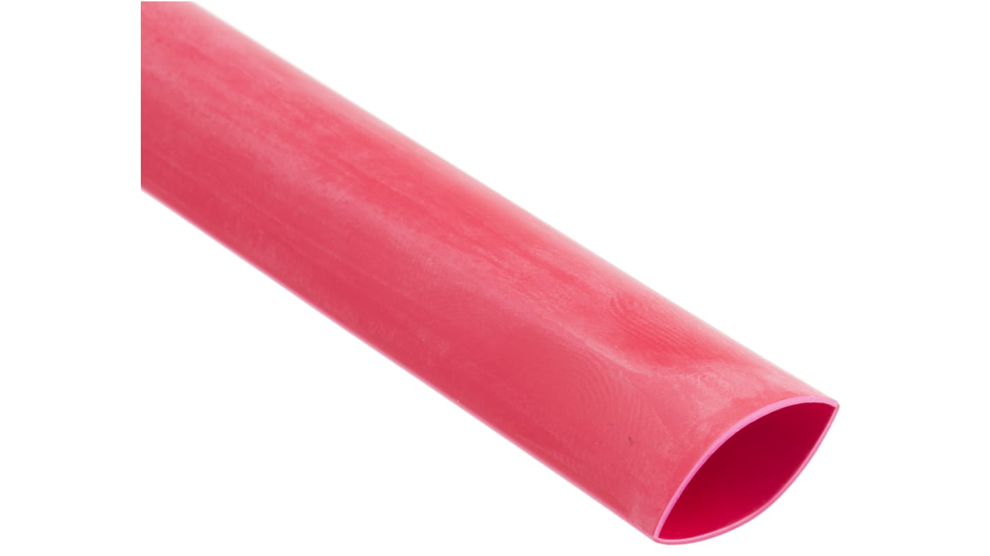 RS PRO Halogen Free Heat Shrink Tubing, Red 12.7mm Sleeve Dia. x 1.2m Length 2:1 Ratio