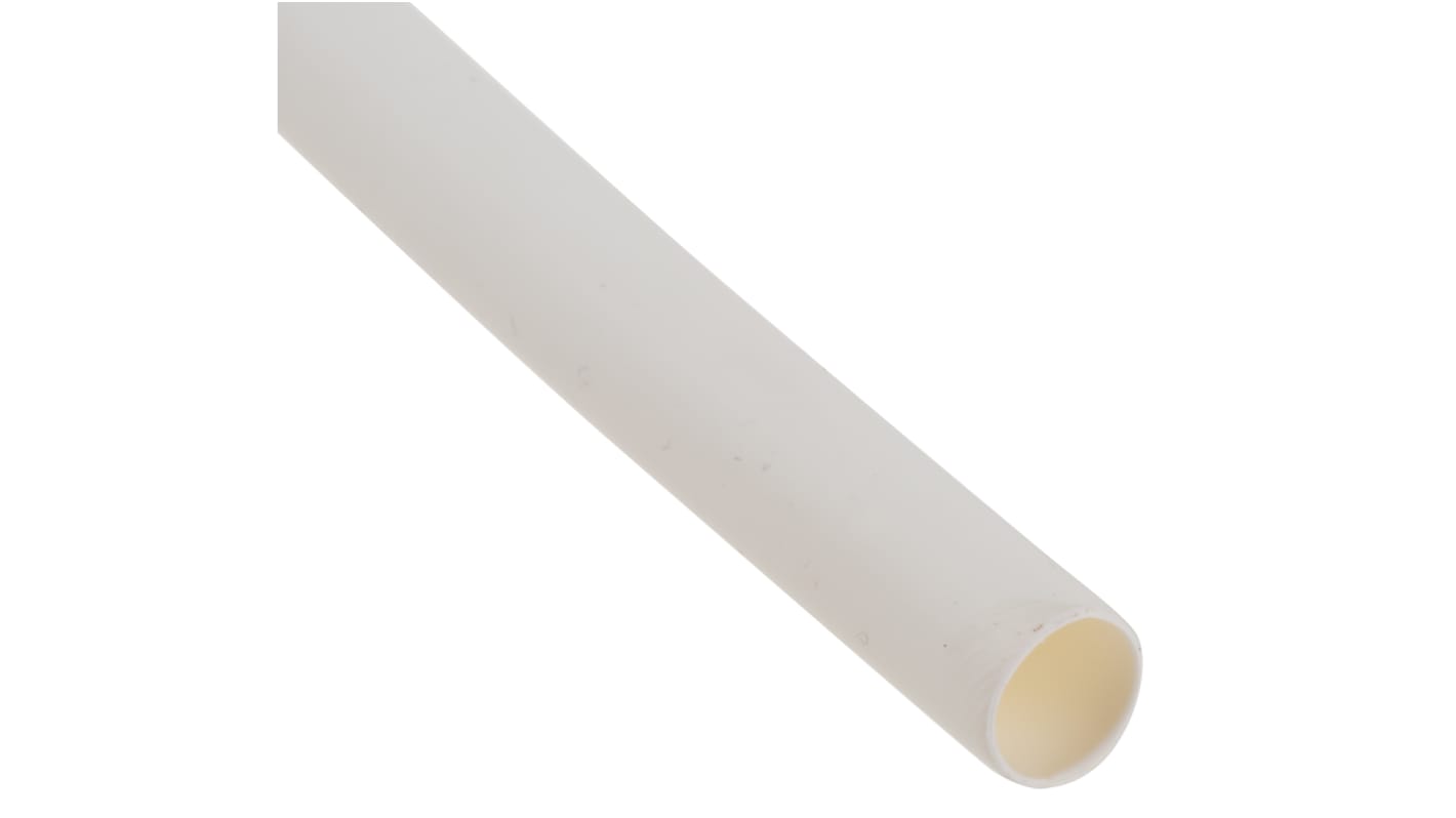 Gaine thermorétractable RS PRO, Dia. 6.4mm Blanc rétreint 2:1, 1.2m