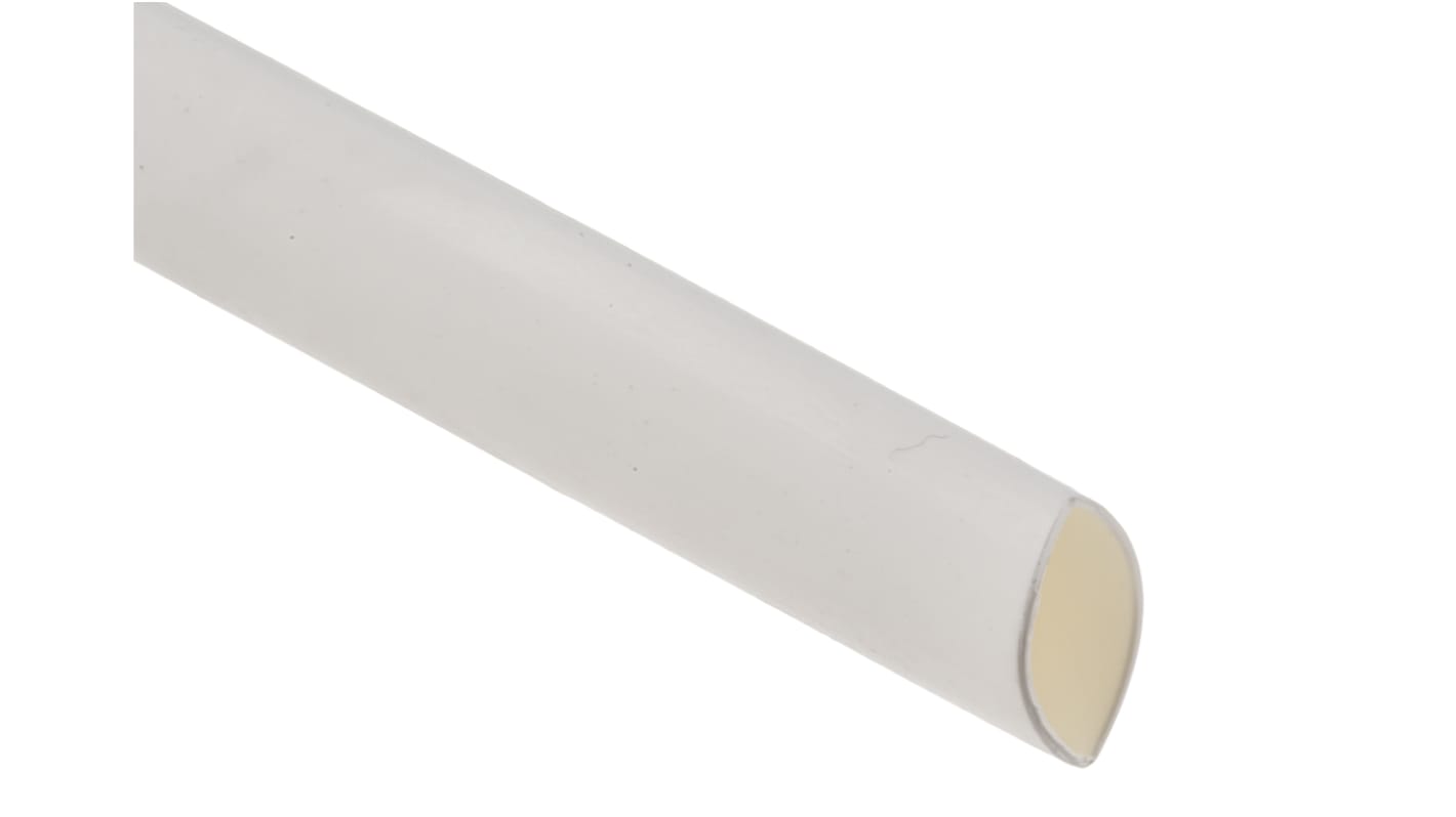 Gaine thermorétractable RS PRO, Dia. 9.5mm Blanc rétreint 2:1, 1.2m