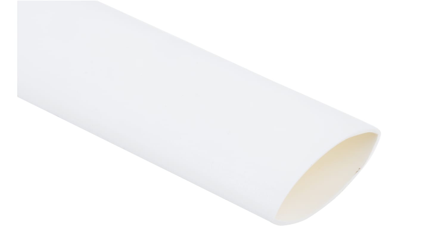 RS PRO Halogen Free Heat Shrink Tubing, White 12.7mm Sleeve Dia. x 1.2m Length 2:1 Ratio