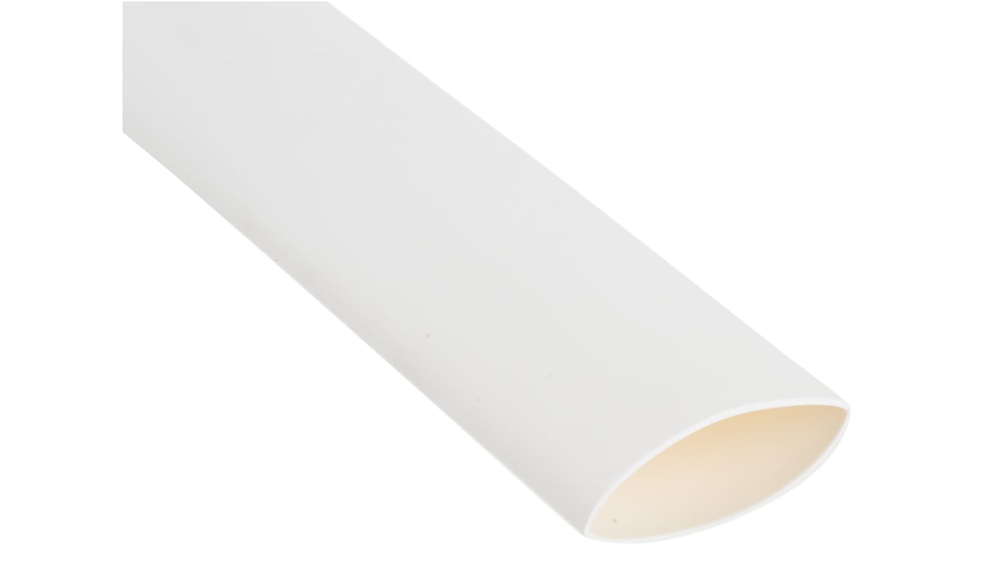 Gaine thermorétractable RS PRO, Dia. 25.4mm Blanc rétreint 2:1, 1.2m