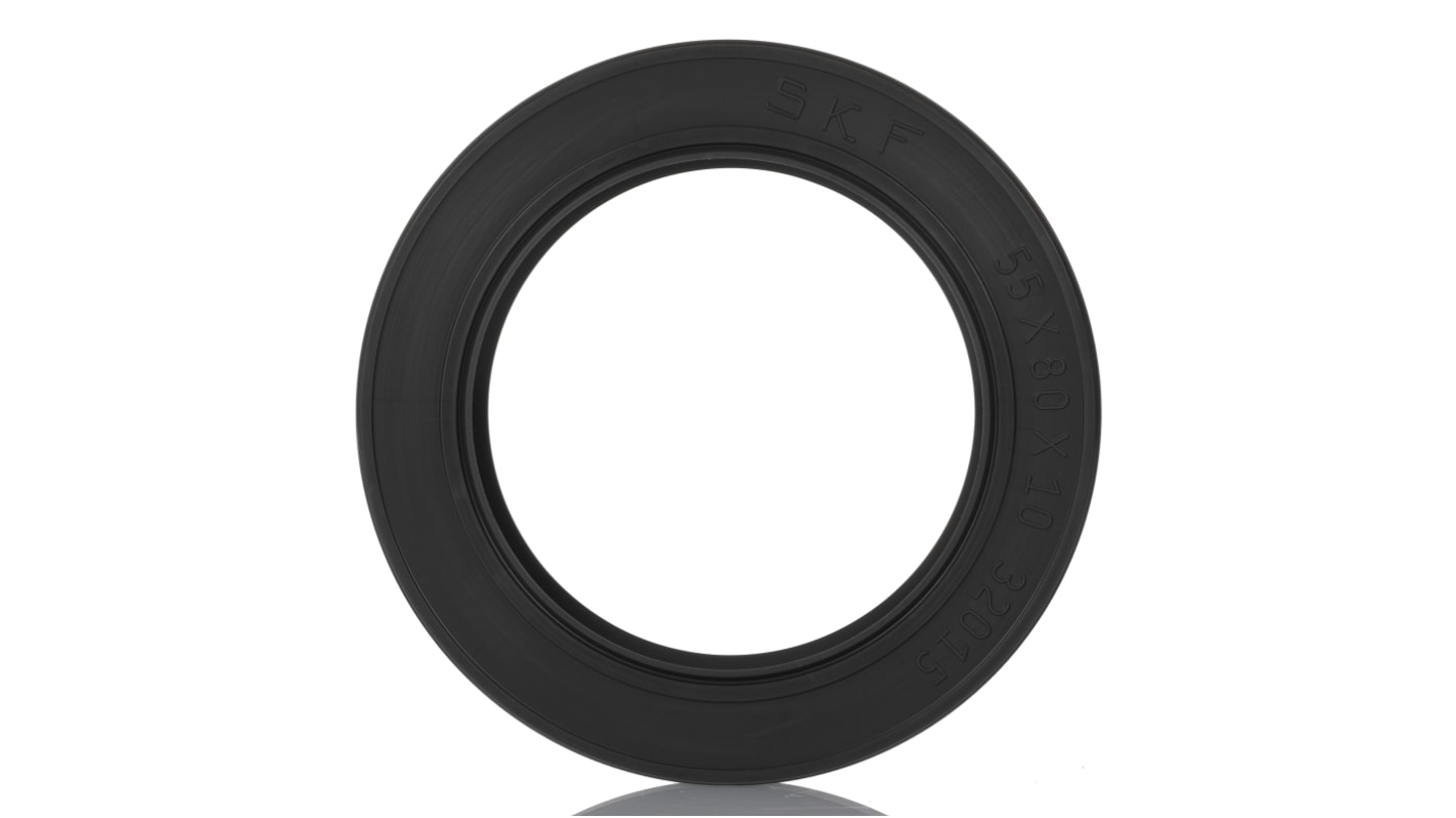 SKF Nitrile Rubber Seal, 55mm ID, 80mm OD, 10mm