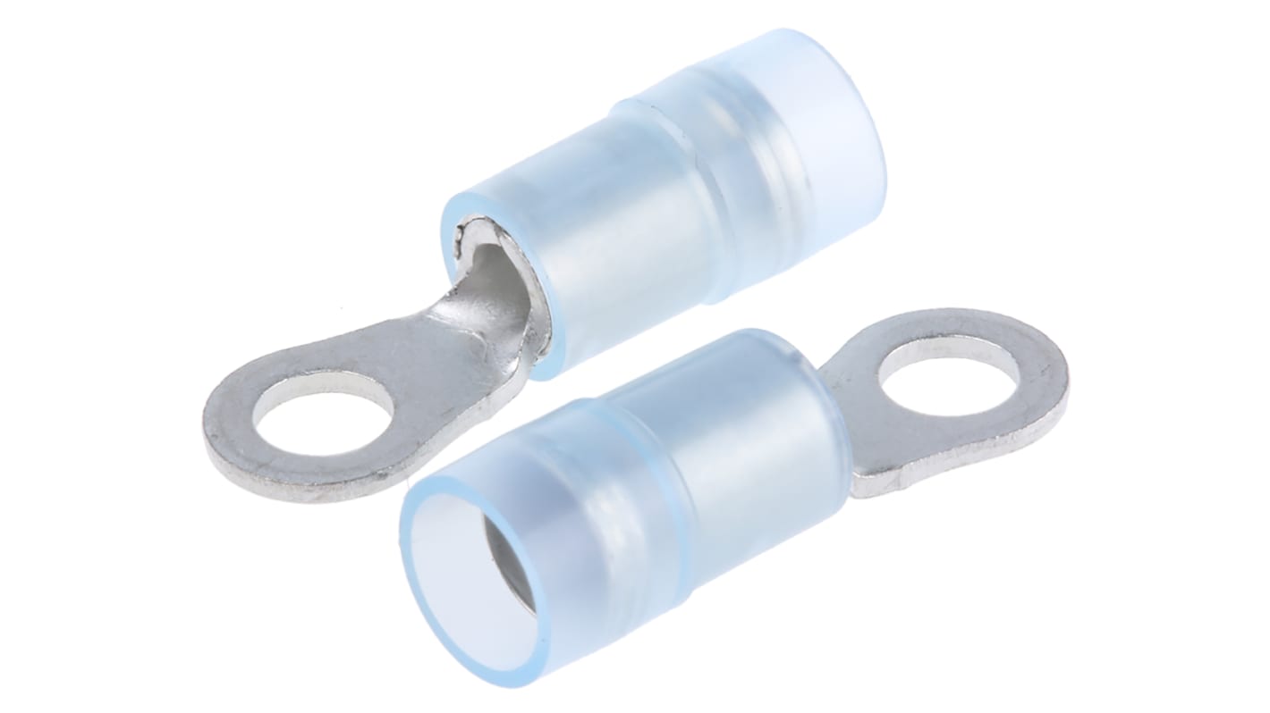 RS PRO Insulated Ring Terminal, M3.5 (#6) Stud Size, 1.5mm² to 2.5mm² Wire Size, Blue
