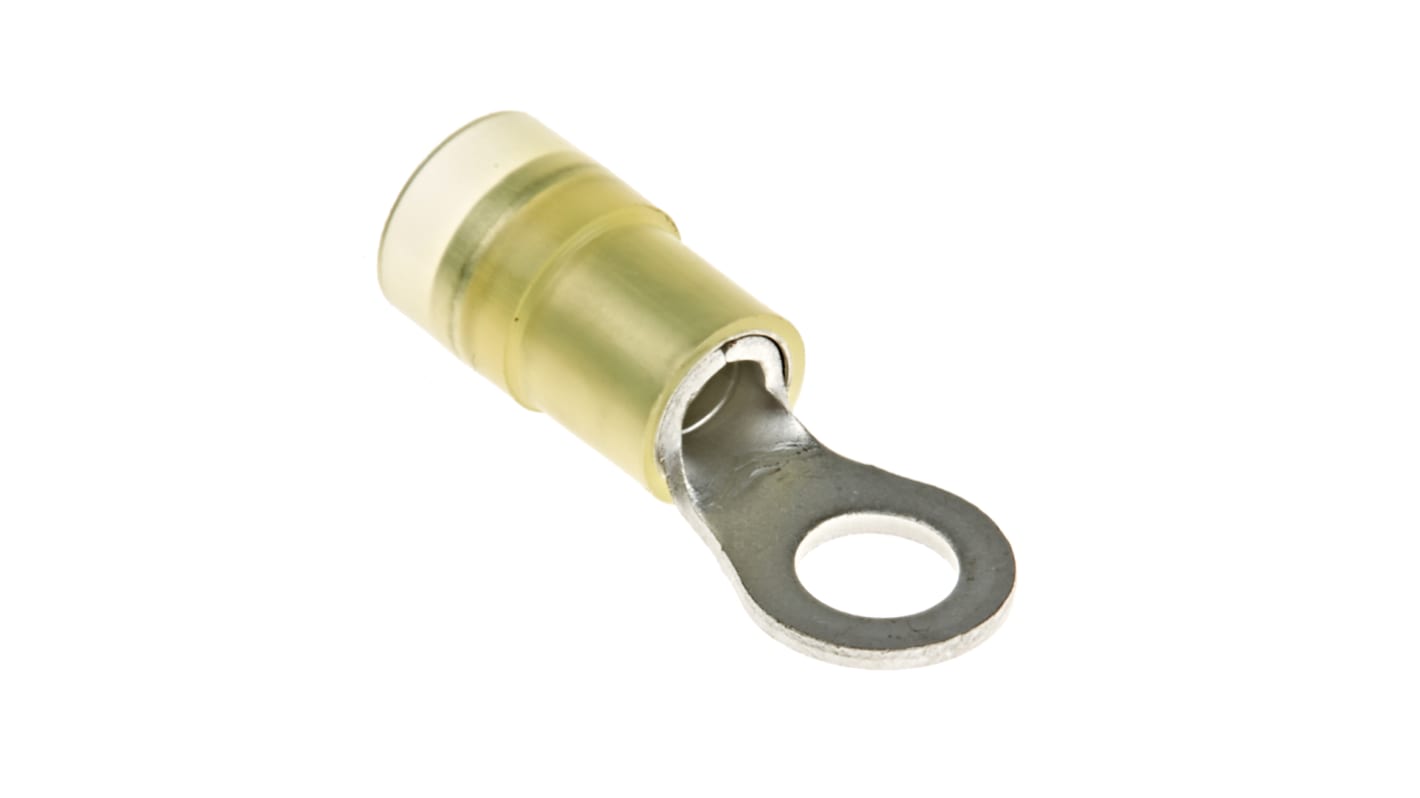 RS PRO Insulated Ring Terminal, M5 (#10) Stud Size, 4mm² to 6mm² Wire Size, Yellow