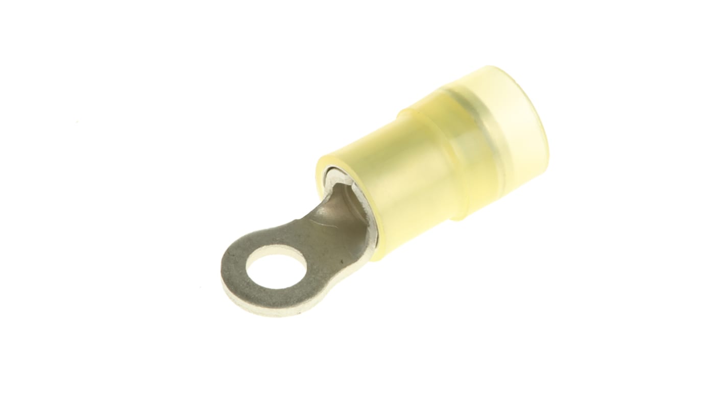 RS PRO Insulated Ring Terminal, M3.5 (#6) Stud Size, 4mm² to 6mm² Wire Size, Yellow