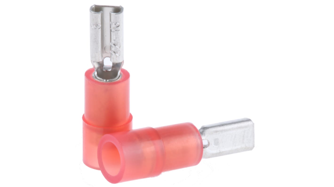 RS PRO Red Insulated Female Spade Connector, Receptacle, 2.8 x 0.5mm Tab Size, 0.5mm² to 1.5mm²