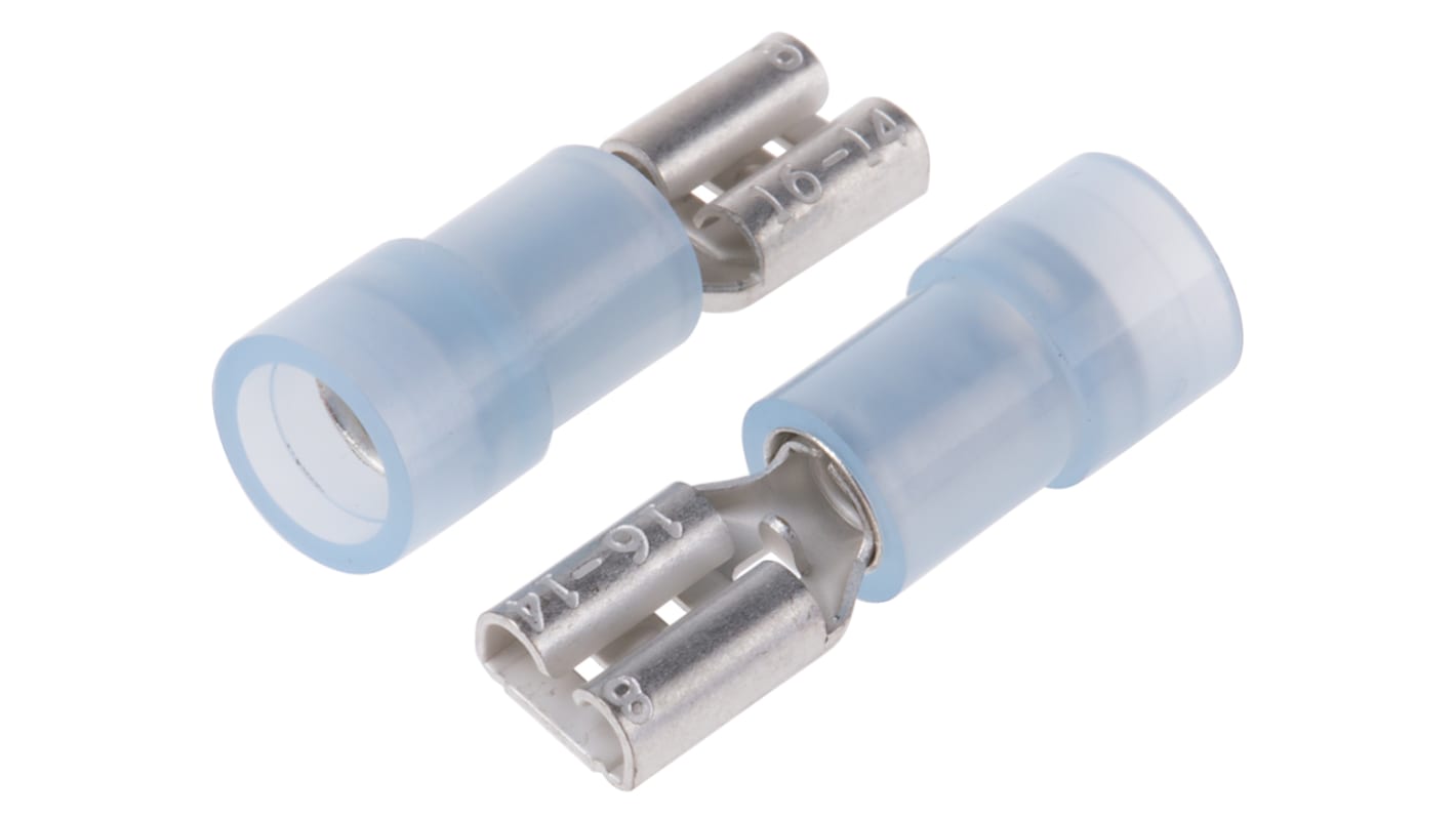 RS PRO Blue Insulated Female Spade Connector, Receptacle, 4.75 x 0.8mm Tab Size, 1.5mm² to 2.5mm²