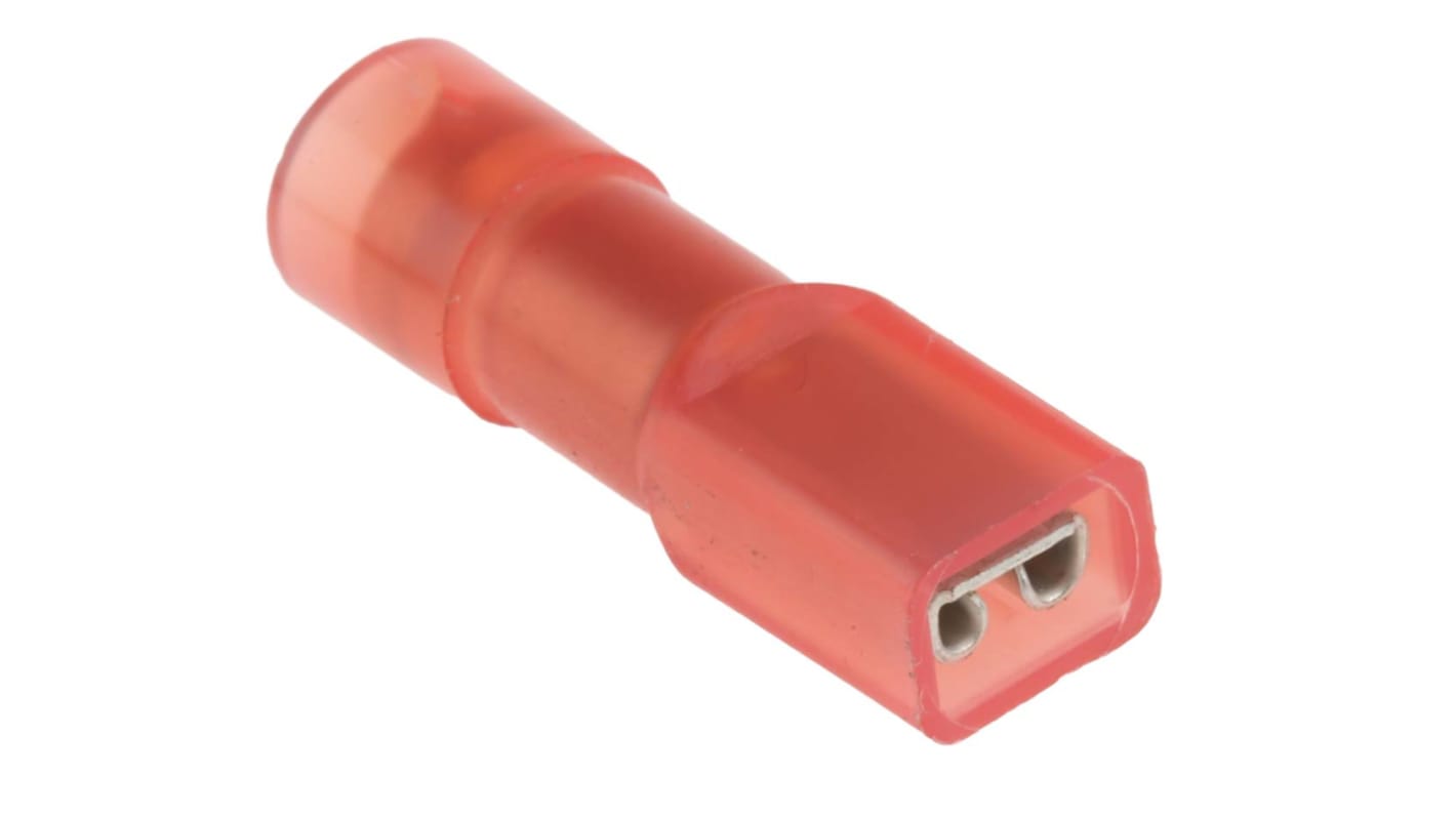 RS PRO Flachsteckhülse, Rot, Isoliert, 2.8 x 0.5mm, Buchse, 0.5mm² - 1.5mm², 22AWG min