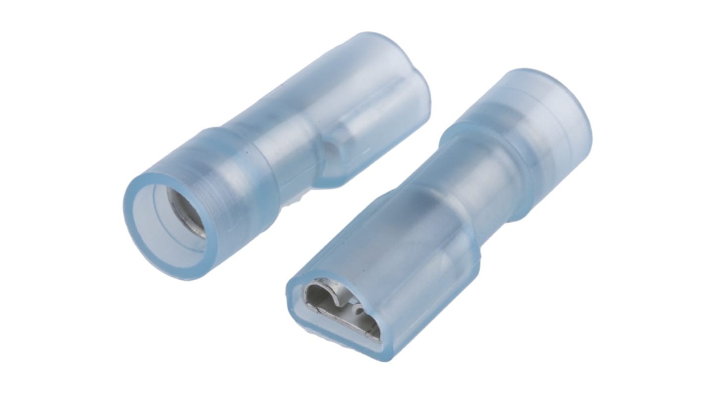 RS PRO Blue Insulated Female Spade Connector, Double Crimp, 4.75 x 0.5mm Tab Size, 1.5mm² to 2.5mm²