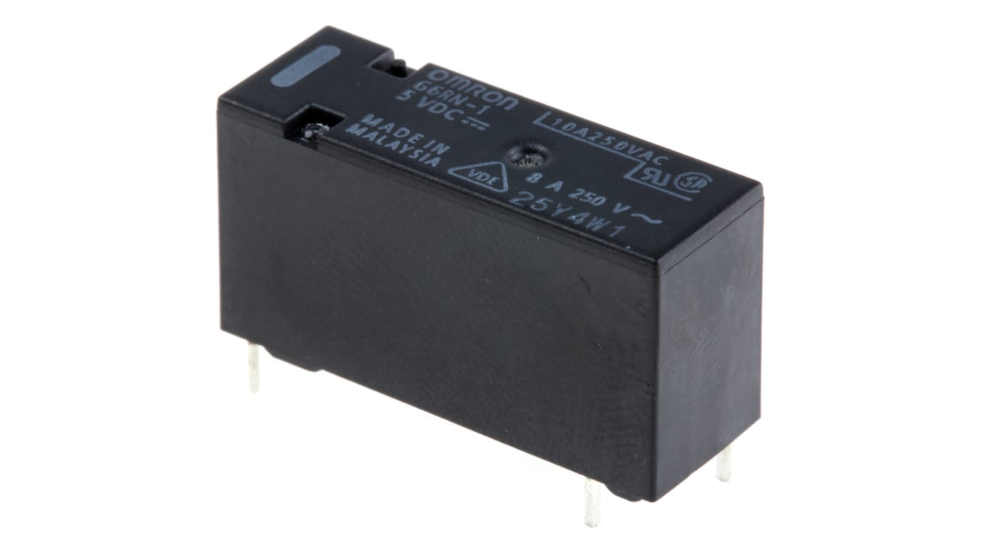 Omron PCB Mount Power Relay, 5V dc Coil, 8A Switching Current, SPDT