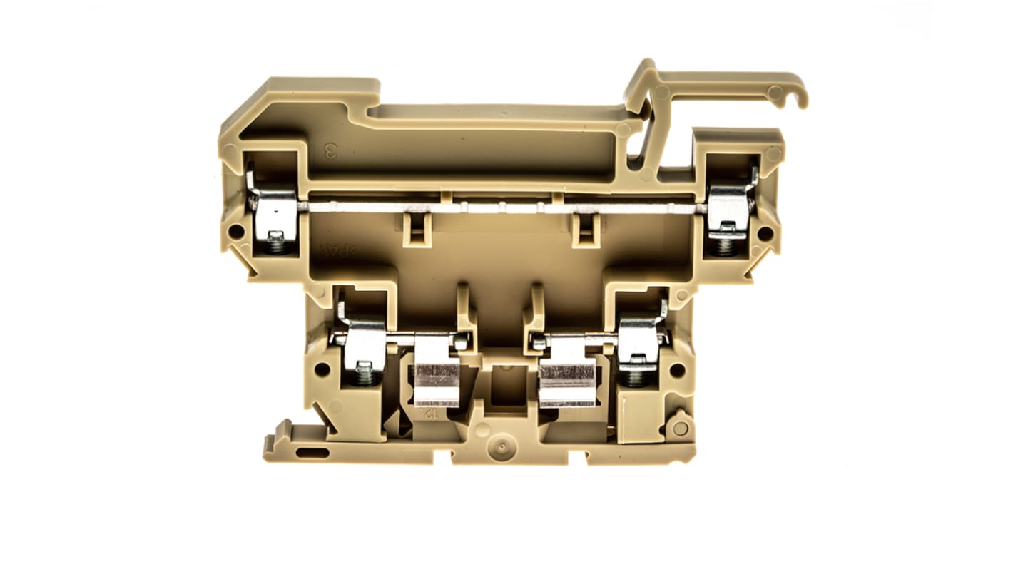 Weidmüller KDKS Series Brown Fused DIN Rail Terminal, 4mm², Double-Level, Screw Termination, Fused