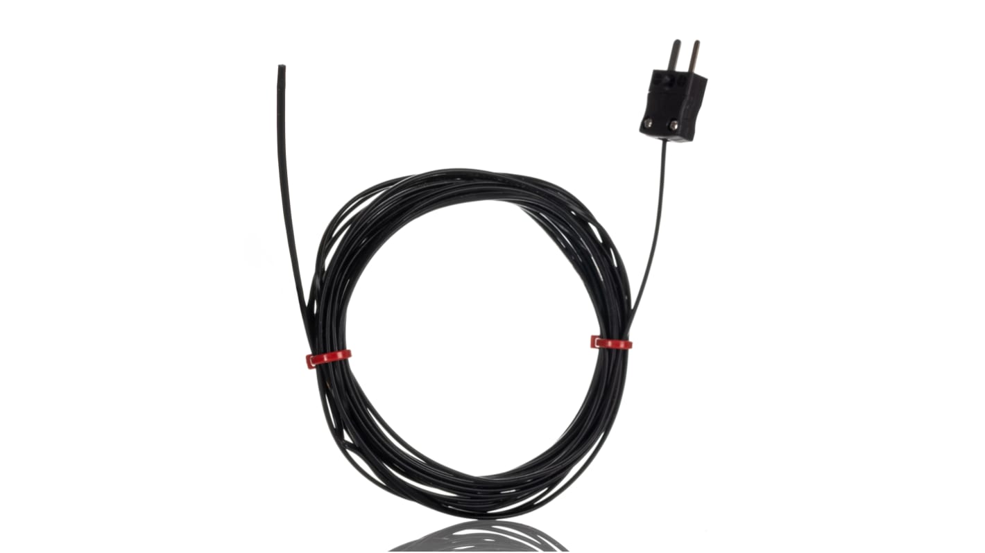 RS PRO Type J Hermetically Sealed Thermocouple 5m Length, 7/0.2mm Diameter, -75°C → +260°C