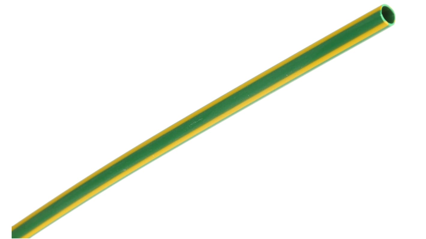 Tubo termorretráctil RS PRO de Poliolefina Verde, contracción 2:1, Ø 3.2mm, long. 1.2m