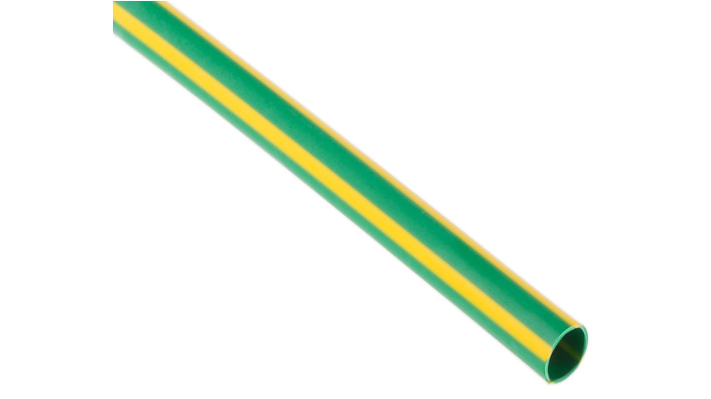 Tubo termorretráctil RS PRO de Poliolefina Verde, contracción 2:1, Ø 6.4mm, long. 1.2m