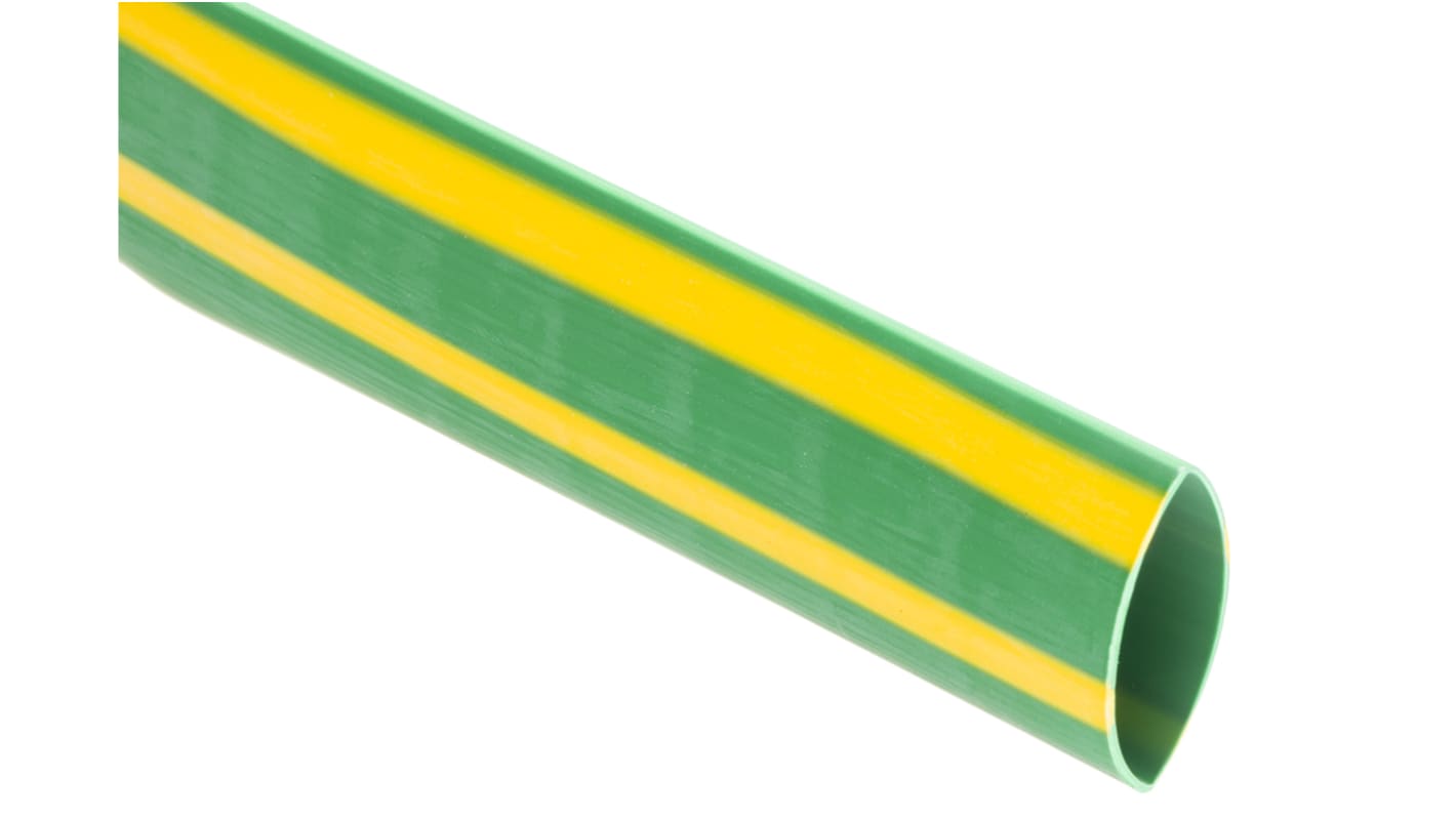 RS PRO Halogen Free Heat Shrink Tubing, Green 9.5mm Sleeve Dia. x 1.2m Length 2:1 Ratio