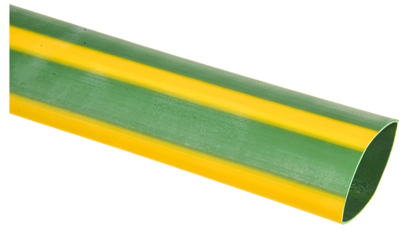 RS PRO Halogen Free Heat Shrink Tubing, Green 25.4mm Sleeve Dia. x 1.2m Length 2:1 Ratio