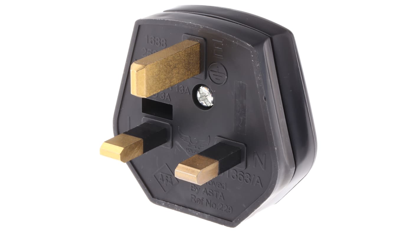 RS PRO UK Mains Plug, 13A, Cable Mount, 250 V