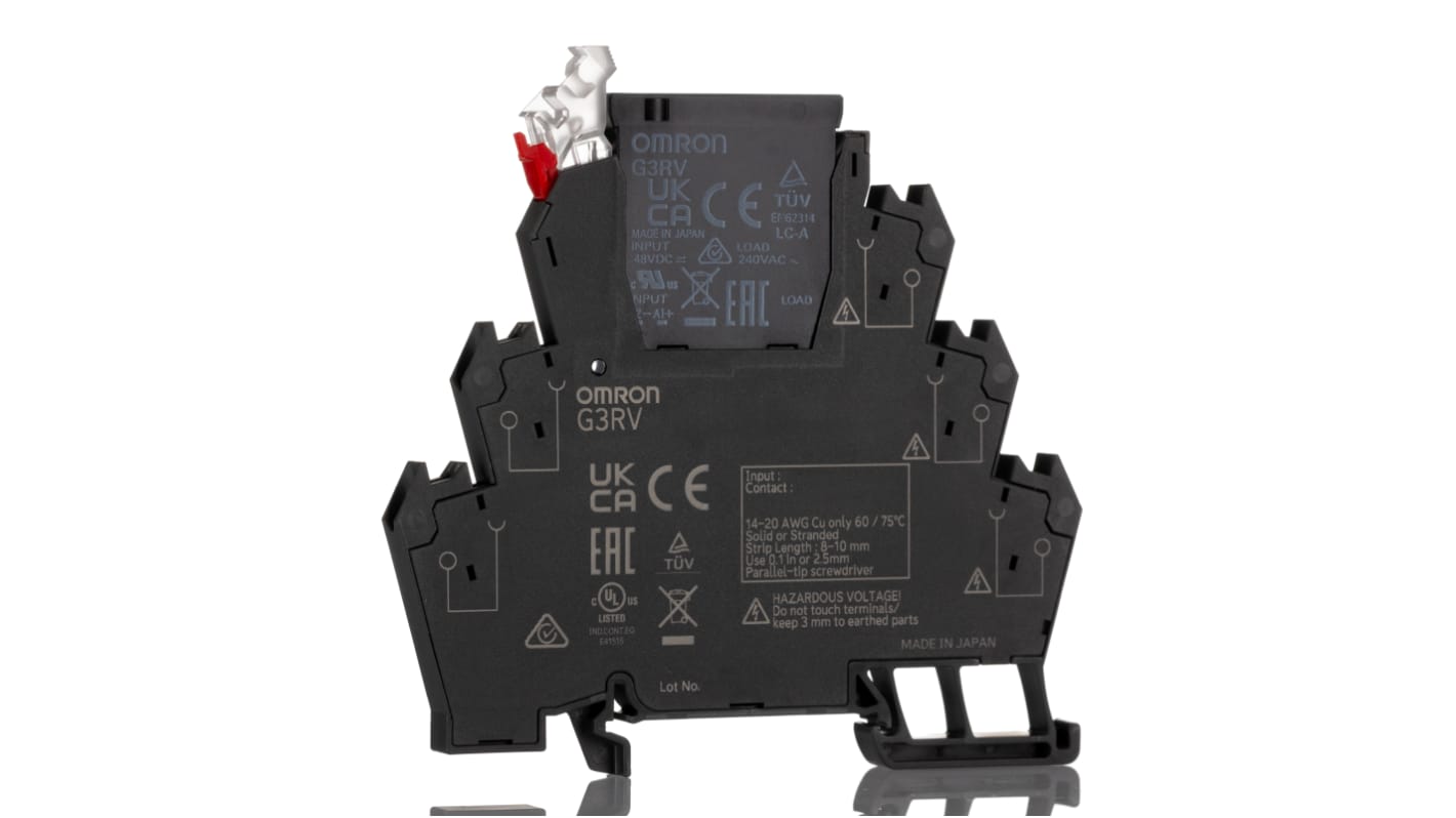 Módulo de relé de estado sólido Omron G3RV G3RV-ST, control 184 - 253 V, carga 75 - 264V / 2 A, para carril DIN