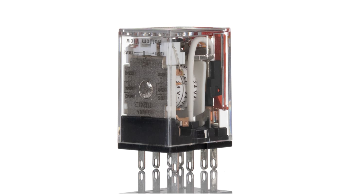 MY2IN-GS-R AC24 | Omron Plug In Latching Power Relay, 24V ac Coil, 10A ...