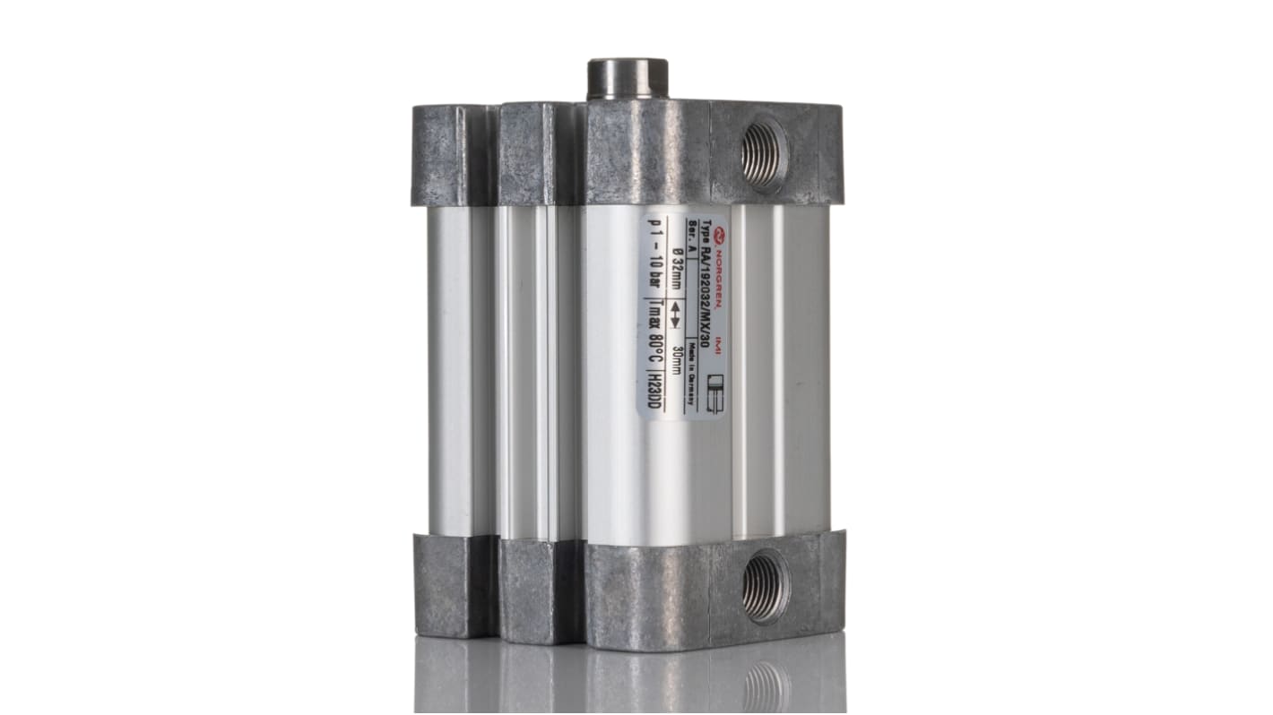 Norgren Pneumatic Compact Cylinder - RA/192032/MX/30, 32mm Bore, 30mm Stroke, RA/192000/M Series, Double Acting