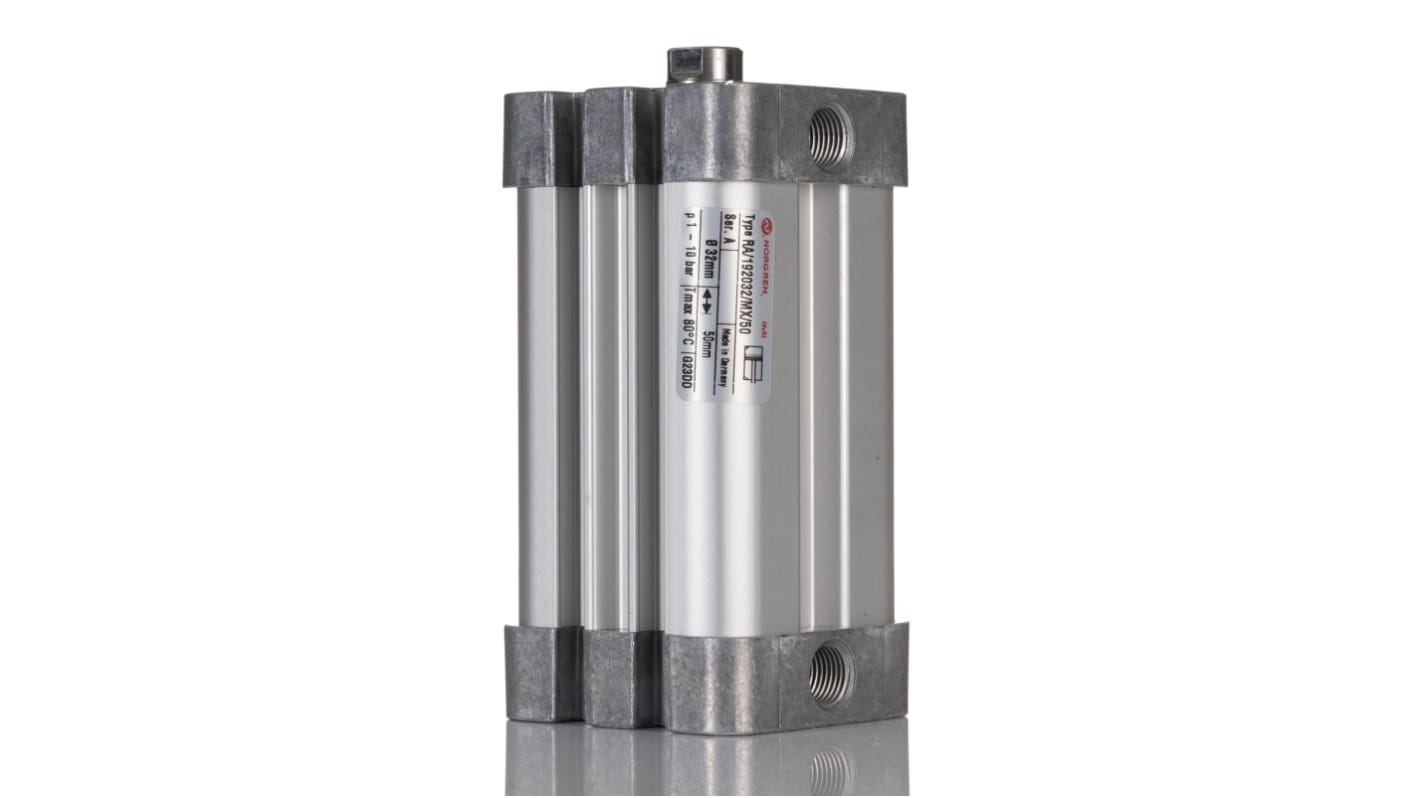 Norgren Pneumatic Compact Cylinder - RA/192032/MX/50, 32mm Bore, 50mm Stroke, RA/192000/M Series, Double Acting