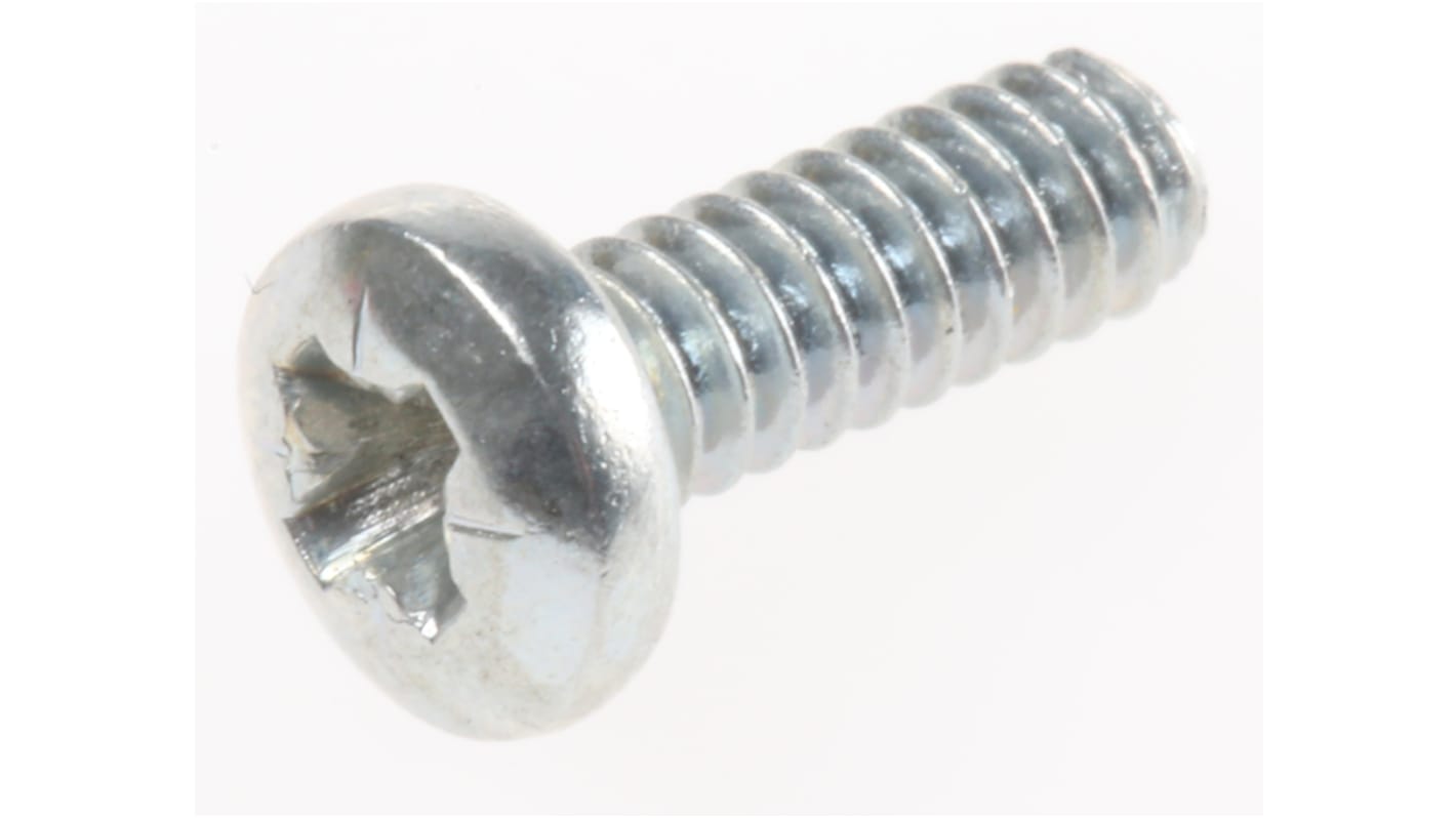 RS PRO Pozidriv Pan Steel Machine Screws ANSI B 18.6.3x5/16in