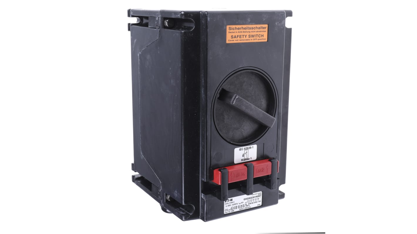 Eaton GHG 262 Series Safety Limit Switch, NO/NC, IP66, 4P, Polyester Housing, 690V ac Max, 40A Max