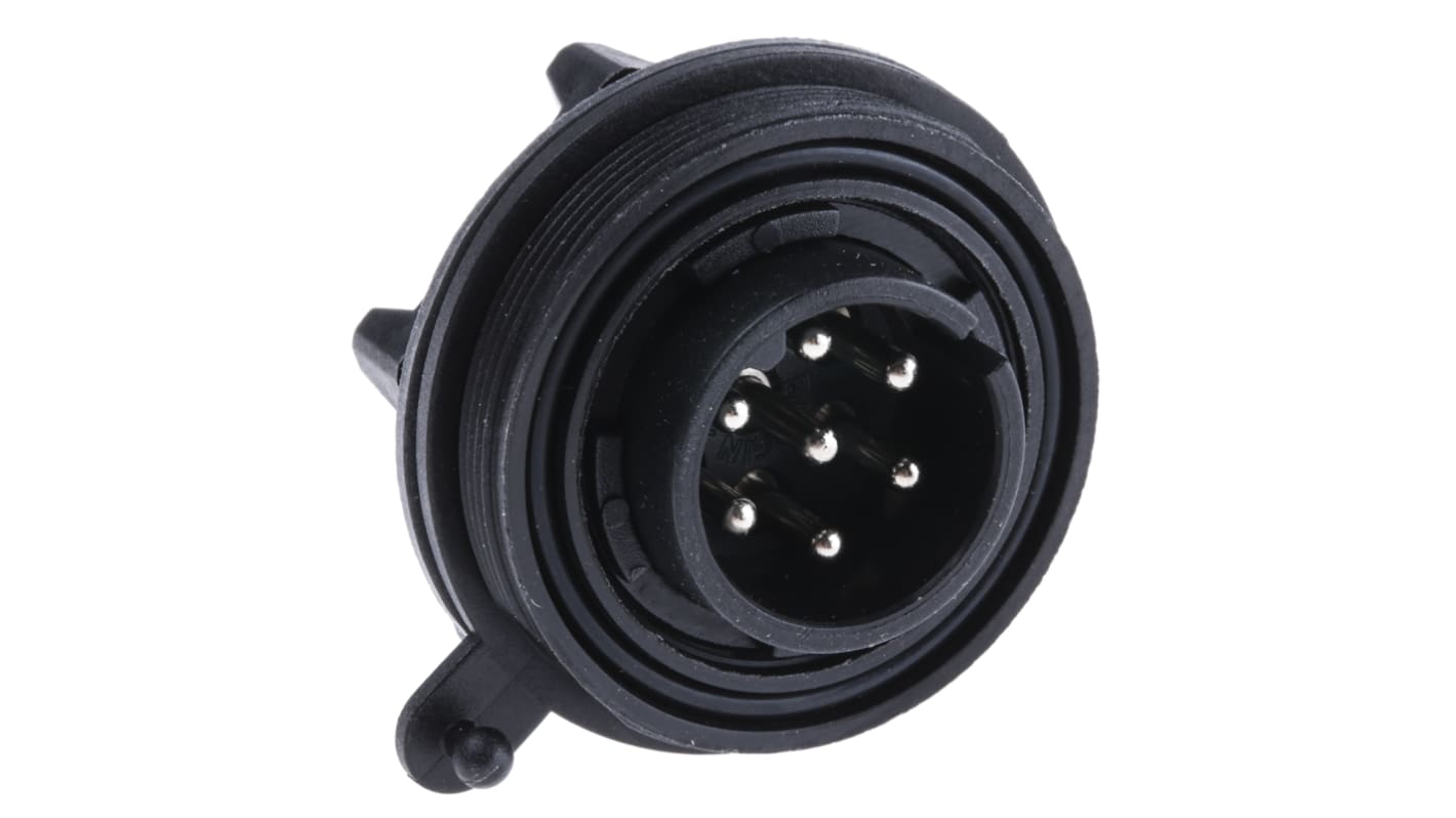 Bulgin Circular Connector, 7 Contacts, Panel Mount, Plug, Male, IP68, Standard Buccaneer Series