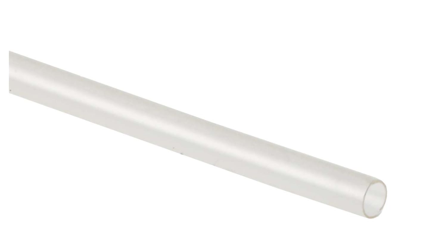 Tubo termorretráctil TE Connectivity de Polivinilidenofluoruro (PVDF) Transparente, contracción 2:1, Ø 1.6mm, long. 1.2m