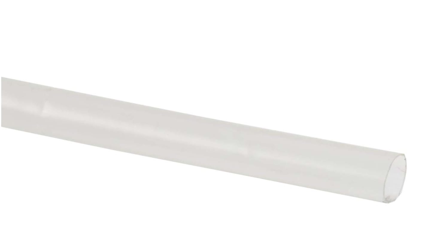 TE Connectivity Heat Shrink Tubing, Clear 3.2mm Sleeve Dia. x 1.2m Length 2:1 Ratio, KYNAR Series