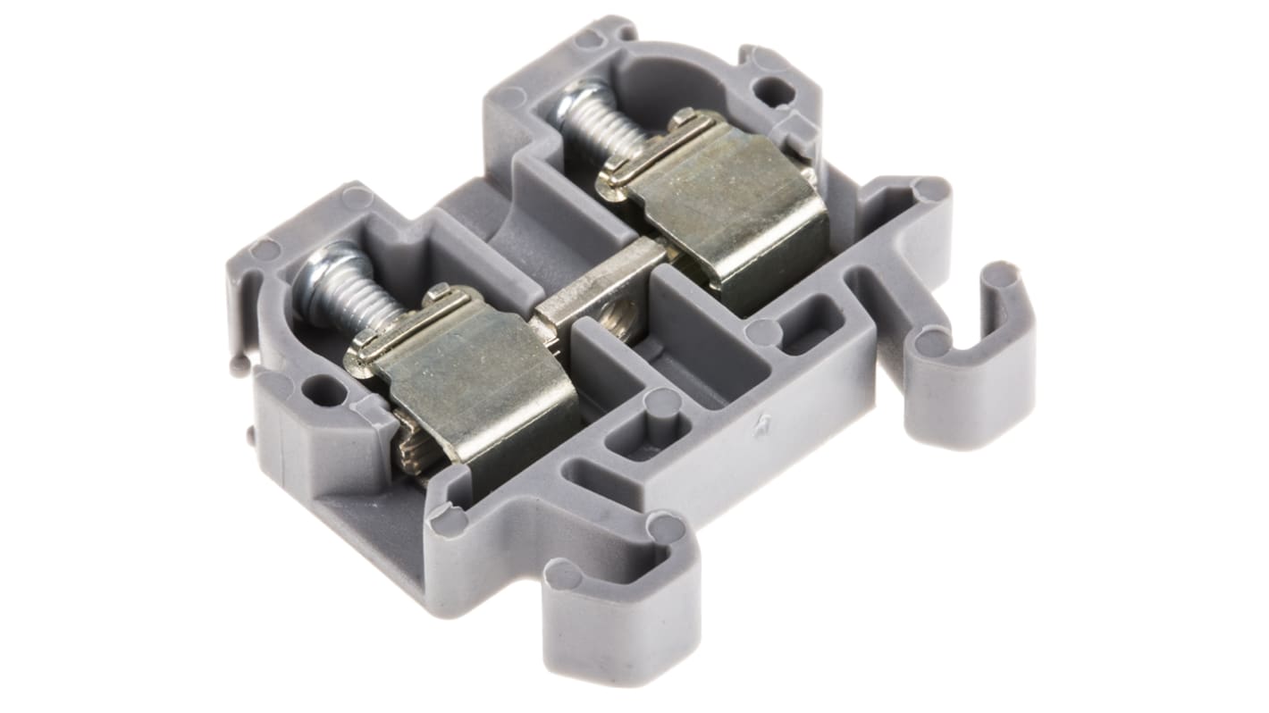 Bloc de jonction rail DIN Entrelec SNA, 1.5mm², A visser, Gris