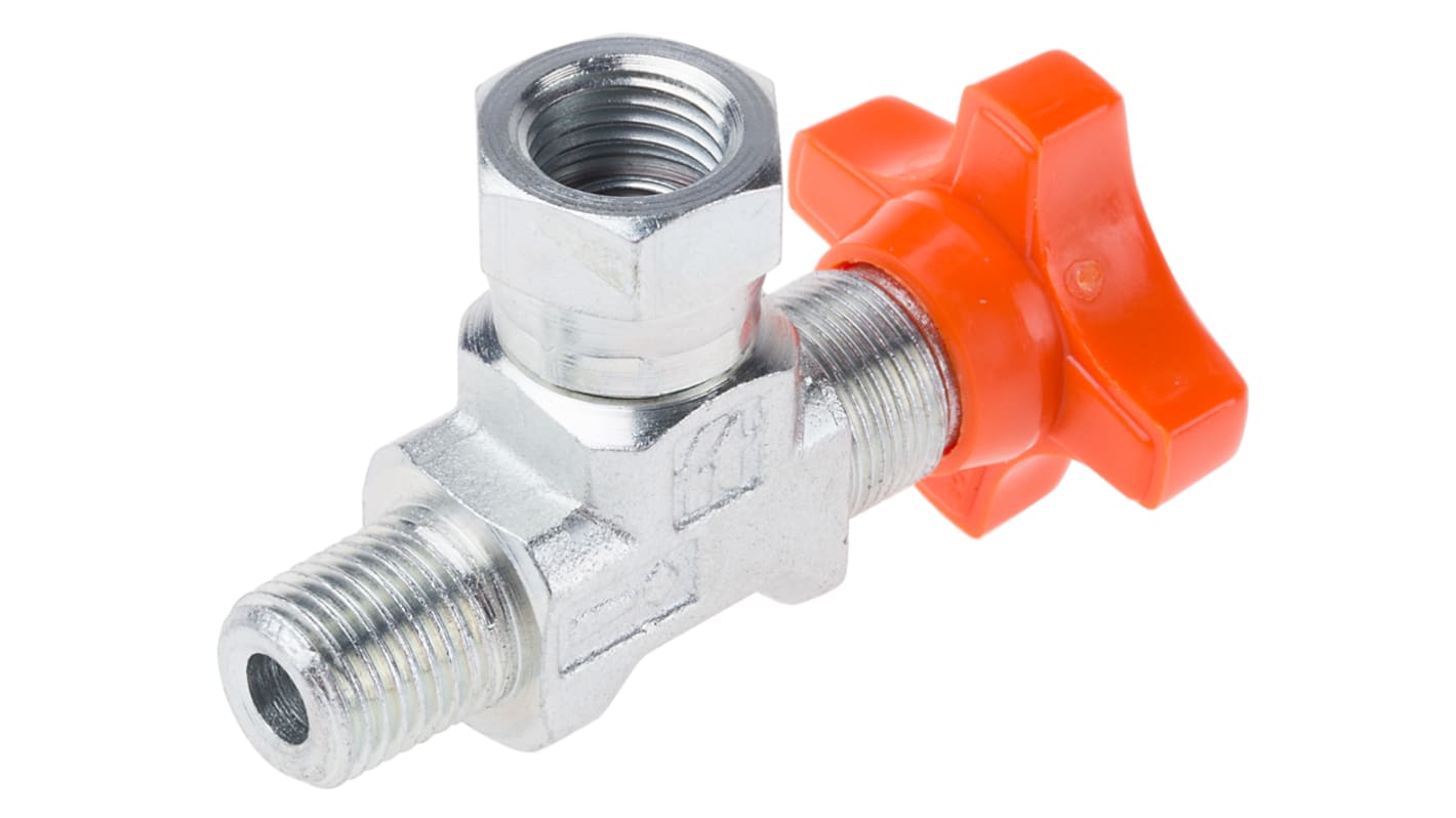 1/4in BSPT angled isolator needle valve