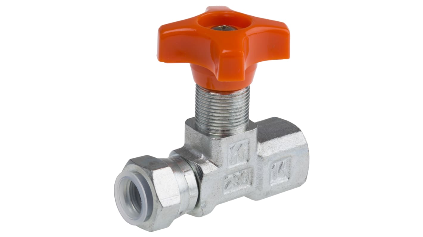 1/4in BSPP inline isolator needle valve