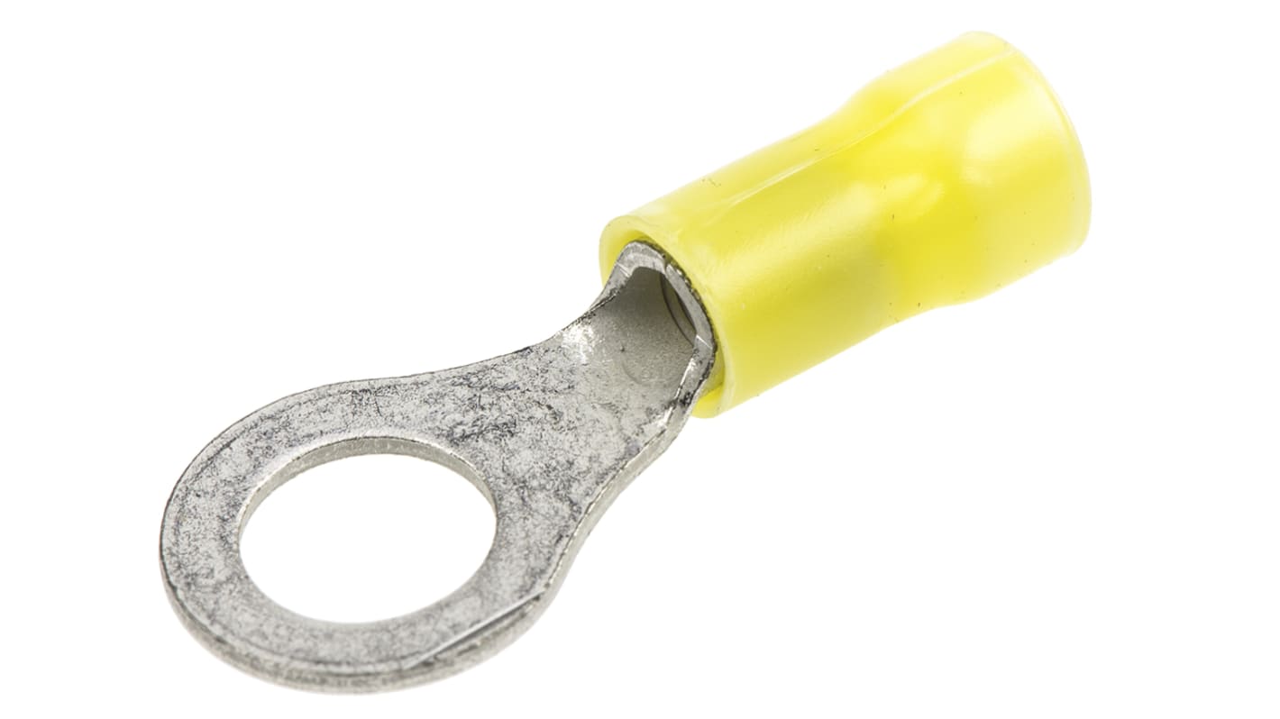 Cosses à œillet TE Connectivity, Isolé, Jaune, 6.6mm², 7.94mm, 13.49mm, série PLASTI-GRIP