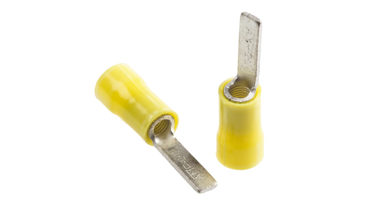 TE Connectivity , PLASTI-GRIP Insulated Crimp Blade Terminal 11.8mm Blade Length, 2.6mm² to 6.6mm², 12AWG to 10AWG,