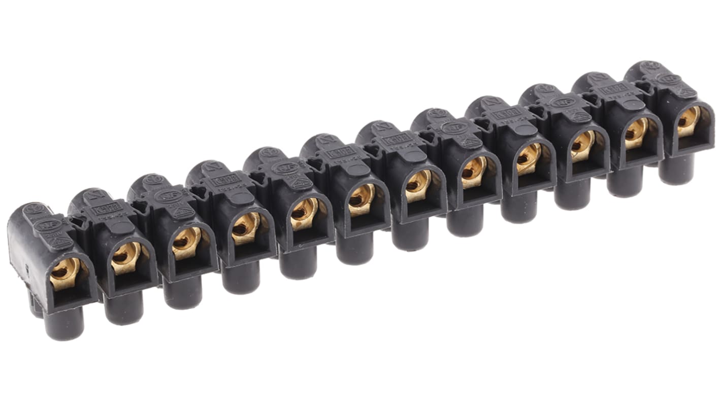 Regleta de conexiones Legrand, para cable de 16 mm², 76A, 400 V, Tornillo, de color Negro