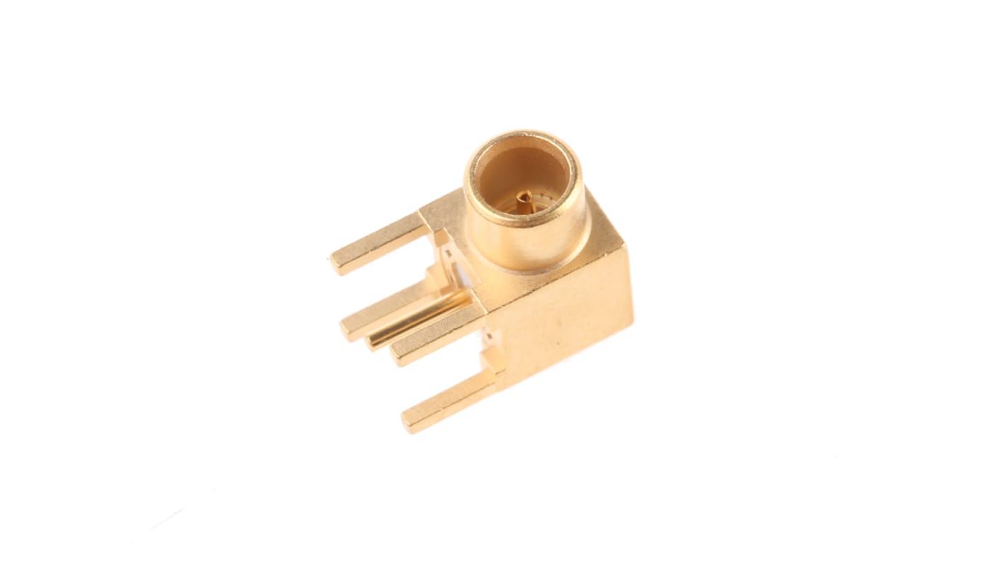 Conector coaxial Radiall R213665000W, Hembra, Ángulo de 90° , Impedancia 75Ω, Orificio Pasante, Terminación de