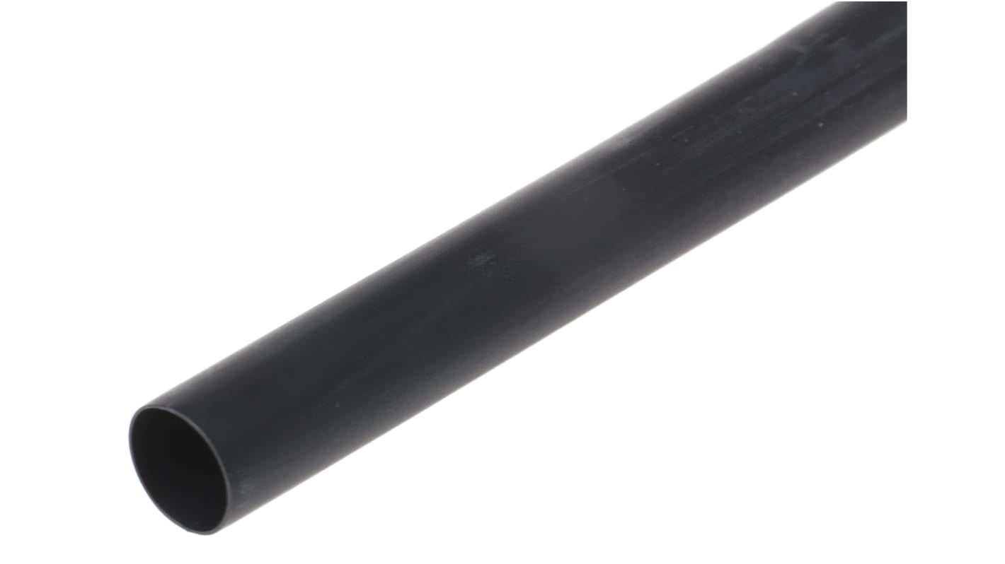 RS PRO Halogen Free Heat Shrink Tubing, Black 9mm Sleeve Dia. x 1.2m Length 3:1 Ratio