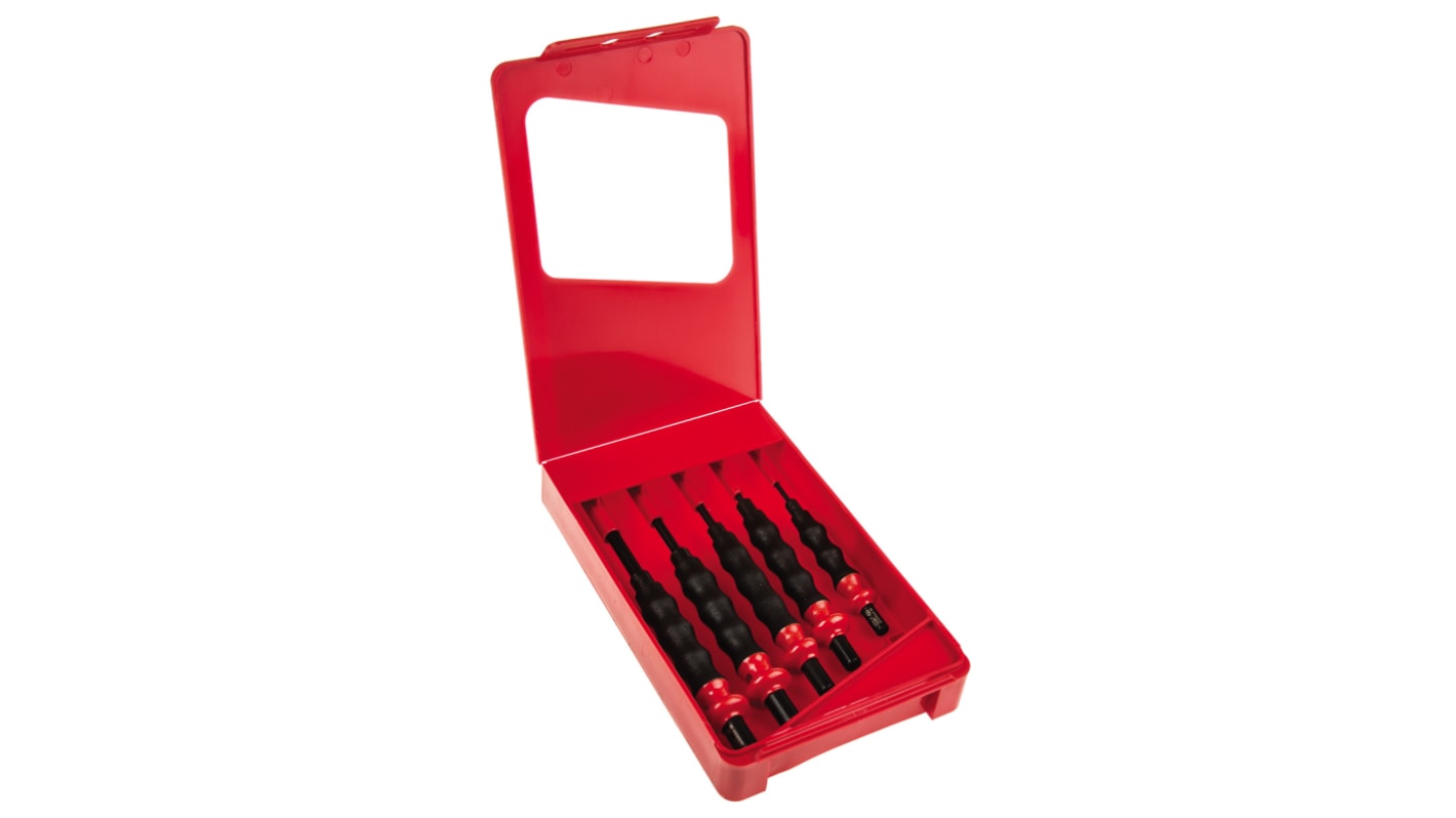 Facom 5-Piece Punch Set, Anti-Vibration Punch, 3 → 8 mm Shank