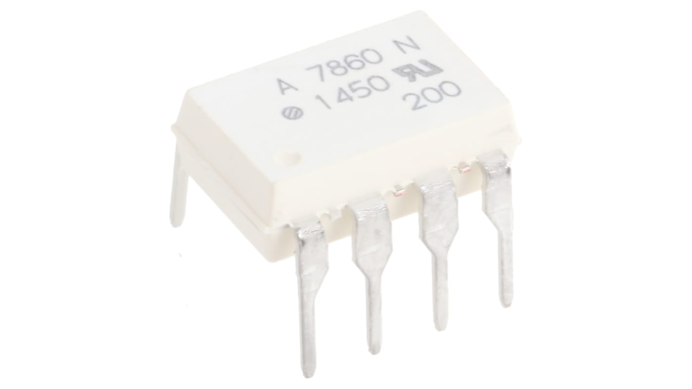 Optoacoplador Broadcom HCPL, Vf= 0.2V, Viso= 3,75 kVrms, IN. DC, OUT. Transistor, mont. pasante, encapsulado DIP, 8