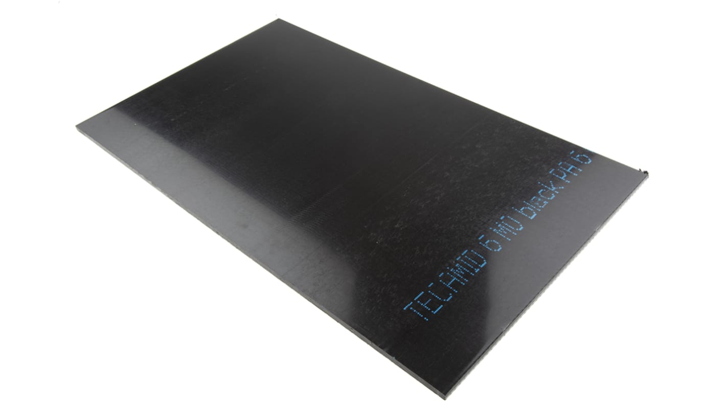 RS PRO Black Plastic Sheet, 500mm x 300mm x 6mm