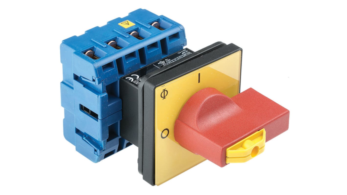 Kraus & Naimer 4P Pole Panel Mount Isolator Switch - 40A Maximum Current, 15kW Power Rating, IP65