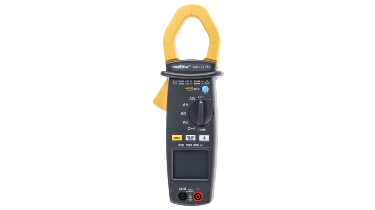 MX675 Clamp Meter, 1400A dc, Max Current 1000A ac CAT III 1000V With UKAS Calibration