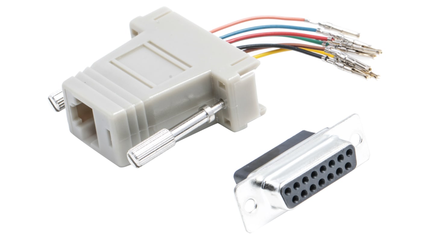 Adaptador D-Sub - Adaptador RJ45, para uso con Conector D-Sub de 15 vías