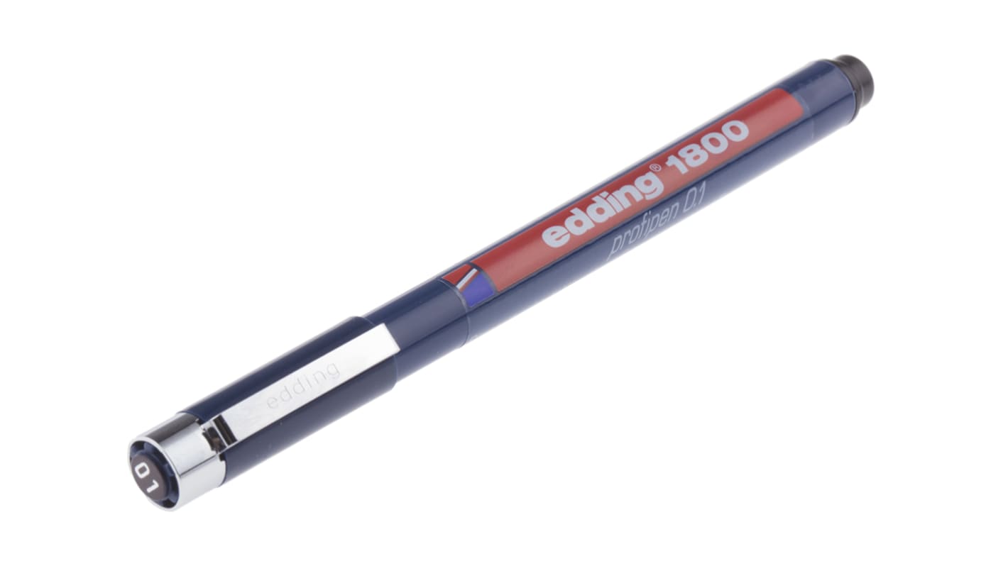 Edding Black Technical Pen Set, 0.1 mm, 0.3 mm, 0.5 mm, 0.7 mm Tip Size
