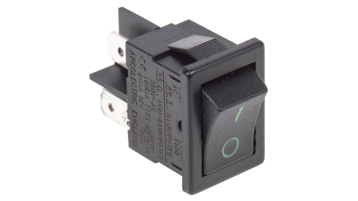 Arcolectric DPST, On-Off Rocker Switch Panel Mount