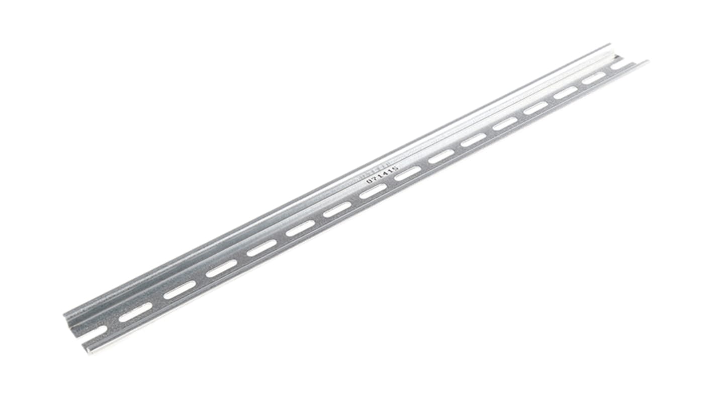 Rail DIN Rittal 387mm x 35mm x 7.5mm, Perforé, Rail oméga