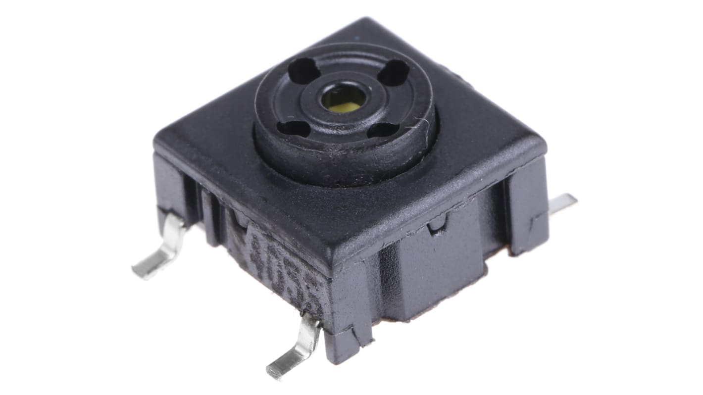 IP67 Black Tact Switch, SPST 50 mA @ 24 V dc